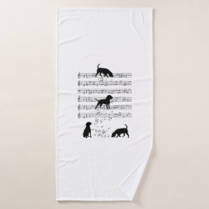 Beagle dog Music Note Clef Musician Cute Beagle do Bath Towel