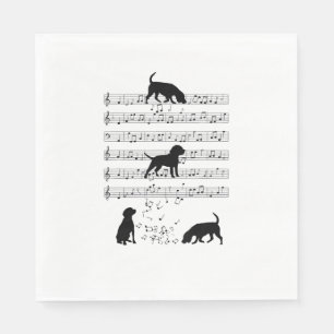 Beagle dog Music Note Clef Musician Cute Beagle do Napkins