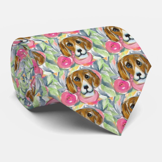 Beagle Dog Neck Tie (Rolled)