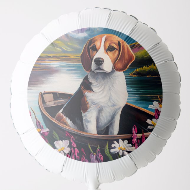 Beagle Dog on a Paddle: A Scenic Adventure Balloon (Front)