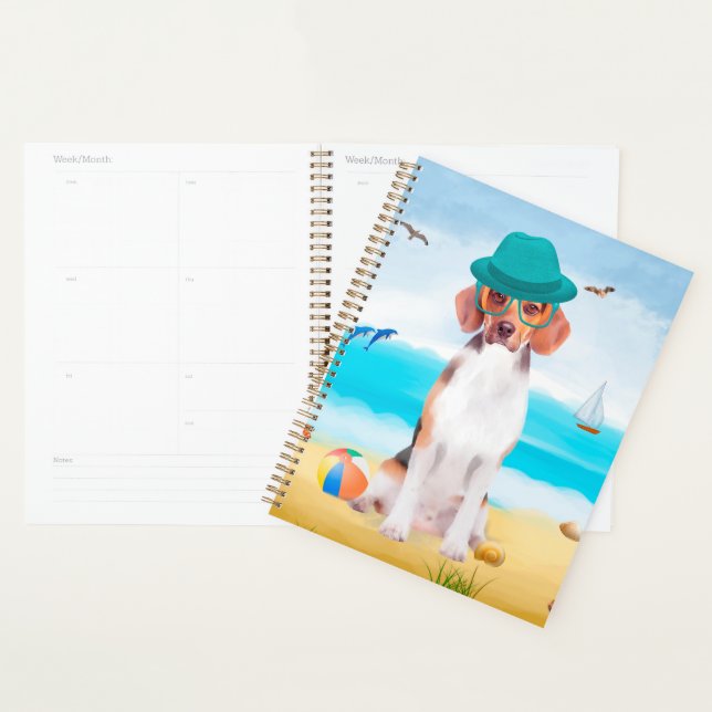 Beagle Dog On Beach Planner (Display)