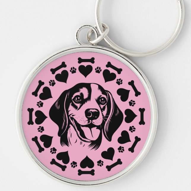 Beagle Dog Owner Keychain (Front)