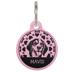 Beagle Dog Owner Pet ID Tag
