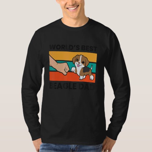Beagle Dog Papa Worlds Best Beagle Dad T_Shirt