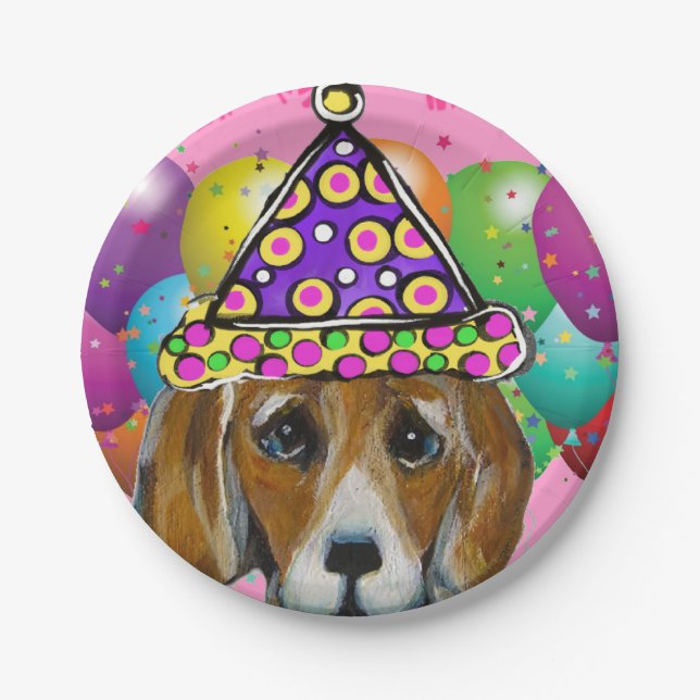 BEAGLE DOG PAPER PLATES (Front)