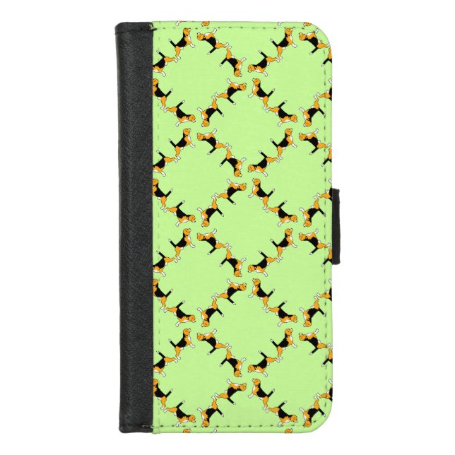 Beagle Dog Pattern iPhone Wallet Case (Front)