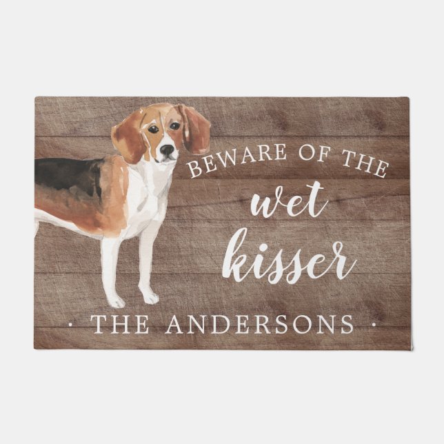 Beagle Dog Personalized Door Mat (Front)