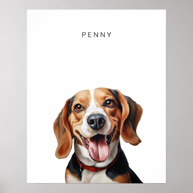 Beagle Dog Personalized Print (Front)