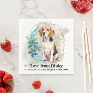 Beagle Dog Pet Wedding Napkins With Dogs Photo