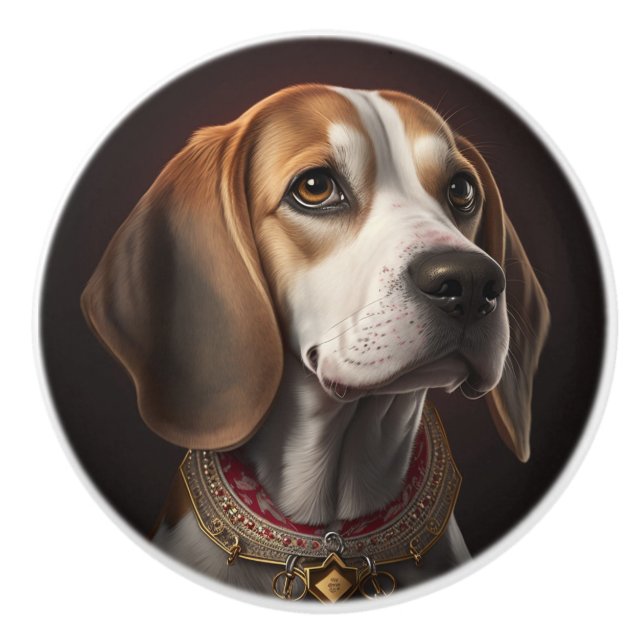 Beagle Dog Pets Ceramic Knob (Front)