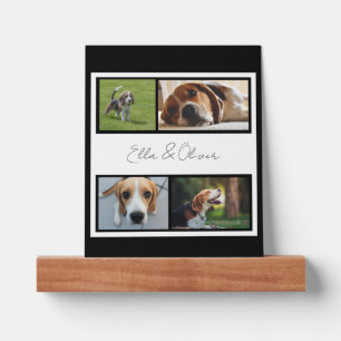 BEAGLE DOG PHOTO COLLAGE TEMPLATE BLACK WHITE NAME PICTURE LEDGE