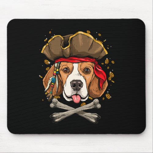 Beagle Dog Pirate Jolly Roger Flag Mouse Pad