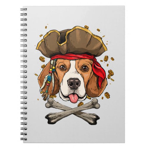 Beagle Dog Pirate Jolly Roger Flag Notebook