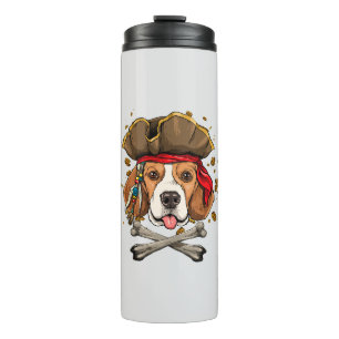 Beagle Dog Pirate Jolly Roger Flag Thermal Tumbler