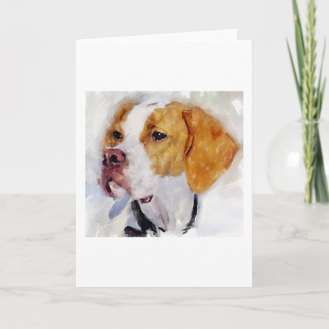Beagle Dog Portrait Blank Greeting Card (Front)