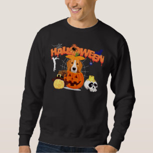 Beagle Dog Pumpkin Witch Zombie Halloween Costume Sweatshirt