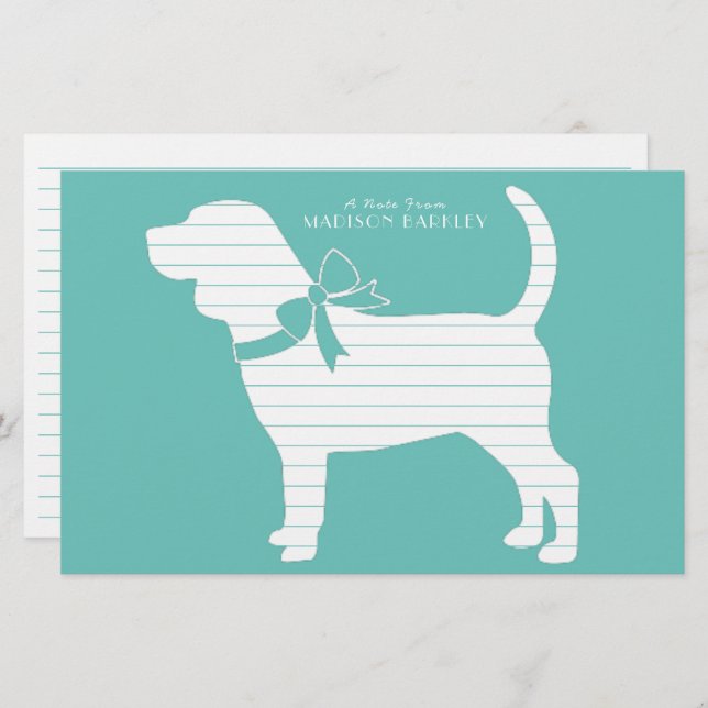 Beagle Dog Puppy Stationery (Front/Back)