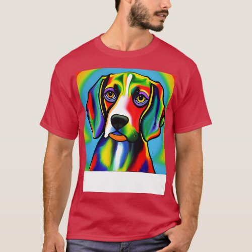 Beagle Dog Rainbow Painting T_Shirt