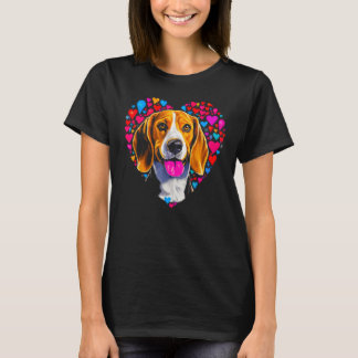 Beagle Dog Red Heart T-Shirt