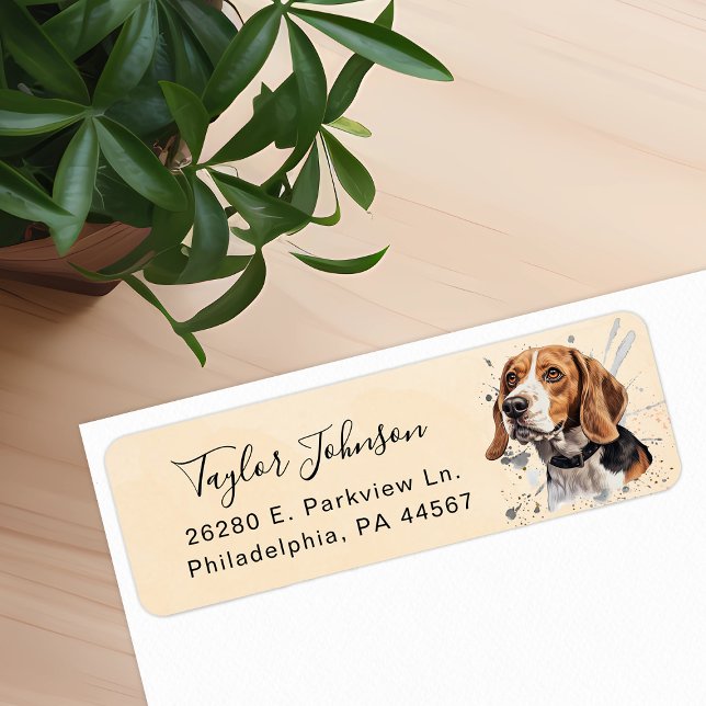 Beagle Dog Return Address Label (Creator Uploaded)