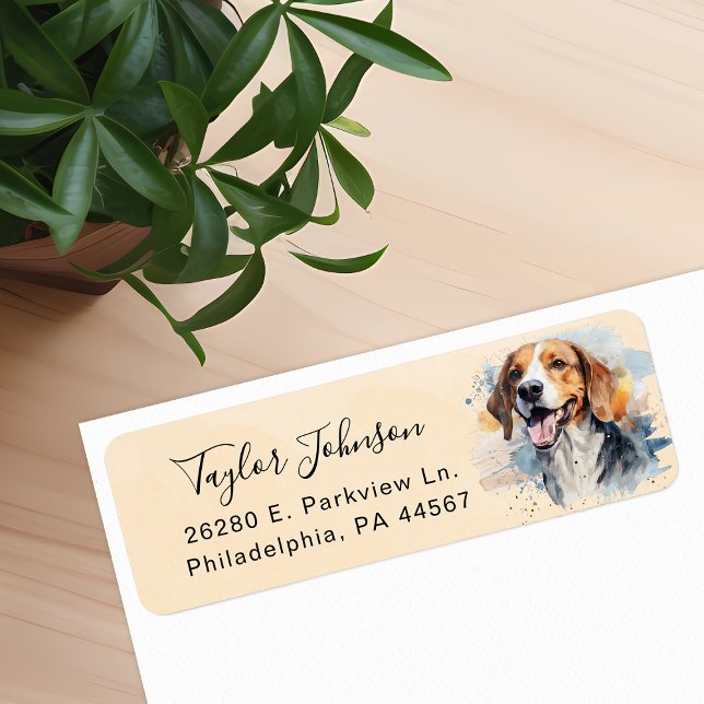 Beagle Dog Return Address Label (Creator Uploaded)