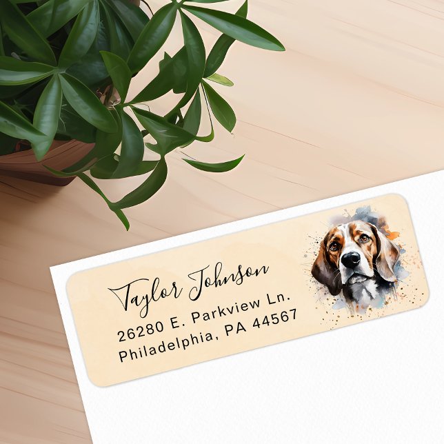 Beagle Dog Return Address Label (Creator Uploaded)