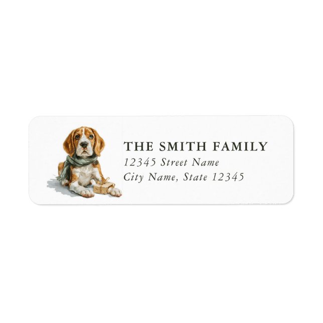 Beagle Dog Return Address Labels (Front)