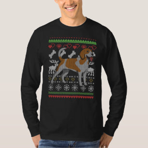Beagle Dog Santa Claus Ugly Christmas Pattern X Ma T-Shirt