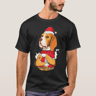 Beagle Dog Santa I Love Mom Tattoo Ugly Christmas T-Shirt