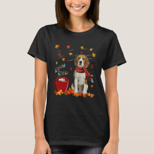 Beagle Dog Scarf Fall Chocolate Autumn T-Shirt