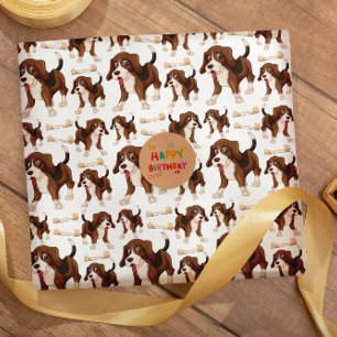 Beagle dog seamless pattern  wrapping paper