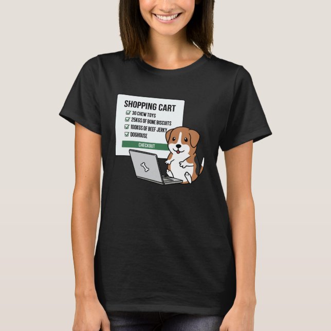 Beagle Dog Shopping Trolley T-Shirt (Front)
