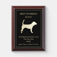 Beagle Dog Show Award Plaque