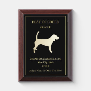 Beagle Dog Show Award Plaque