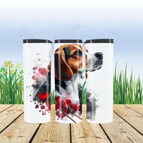 Beagle Dog Side Profile Face Thermal Tumbler