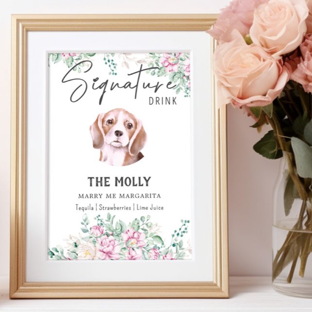 Beagle Dog Signature Drink Sign (Creator Uploaded)