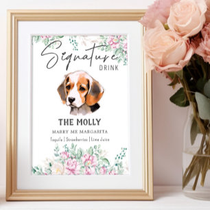 Beagle Dog Signature Drink Sign