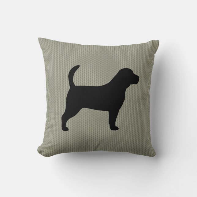 Beagle Dog Silhouette Decorative Throw Pillow (Front)