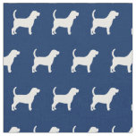 Beagle Dog Silhouette Pet Navy Blue Fabric