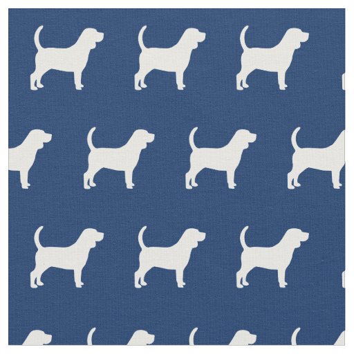 Beagle Dog Silhouette Pet Navy Blue Fabric