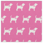 Beagle Dog Silhouette Pet Pink Fabric