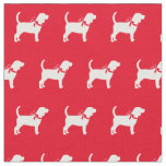Beagle Dog Silhouette Pet Red Fabric