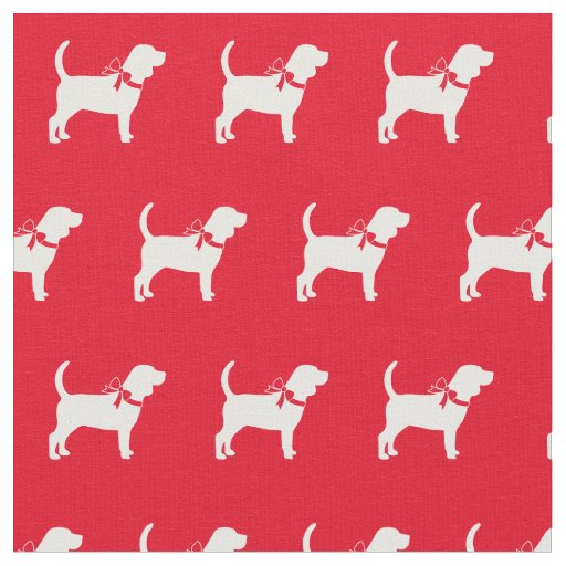 Beagle Dog Silhouette Pet Red Fabric