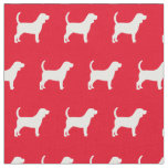 Beagle Dog Silhouette Pet Red Fabric