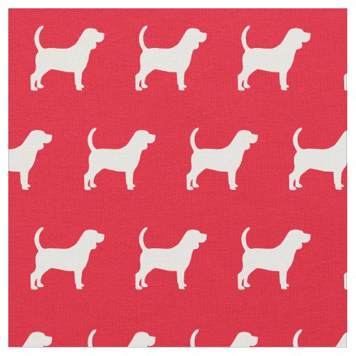 Beagle Dog Silhouette Pet Red Fabric
