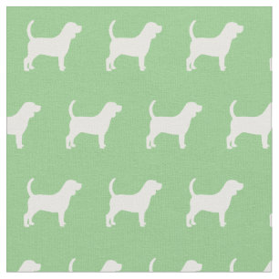 Beagle Dog Silhouette Pet Sage Green Fabric