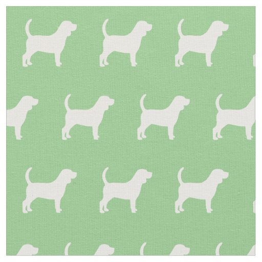 Beagle Dog Silhouette Pet Sage Green Fabric