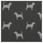 Beagle Dog Silhouettes Black and Grey Patterned Fabric