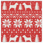Beagle Dog Silhouettes Christmas Holiday Patterned Fabric