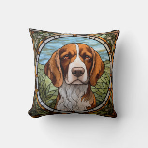 Beagle Dog Sofa Pillow Stained Glass Art